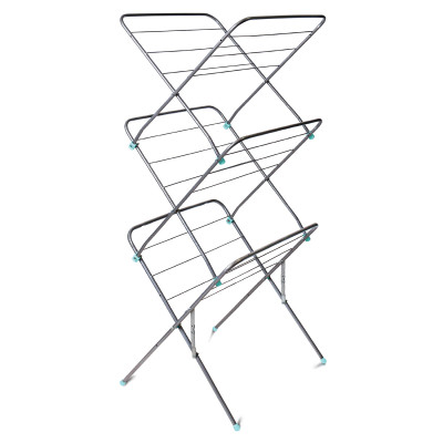 Сушилка металлическая напольная для белья 530х520х1290 мм вертикальная серебряный Nika
