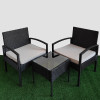 Мини изображение Мебель пластиковая 40*40*40 см стол 58*59*72 см 2 стула до 120 кг подуш черный Ротанг Baizheng