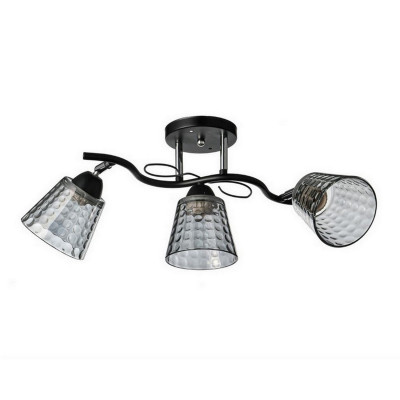 Светильник спот 3 плафона 59*20*23 см Е27 60Вт 12м2 плафон стекло черный хром Baizheng