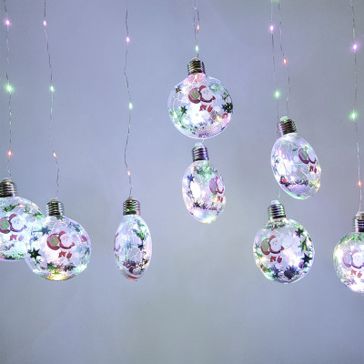 Гирлянда светодиодная 2,8 м 132 led 8 шаров мультицвет Шары Дед Мороз с подарком NP-3326 Fex