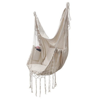 Кресло плетеное подвесное 150*120 см бахрома подушки 2 шт хлопок до 130 кг без опоры Baizheng Кресло плетеное подвесное 150*120 см бахрома подушки 2 шт хлопок до 130 кг без опоры Baizheng