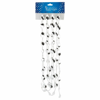 Бусы пластиковые на елку 2,7 м серебро Эллипс Волшебная страна