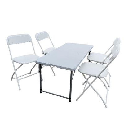 Мебель уличная стол пластиковый 122*61*74 см стул 4 шт 44*44*80 см до 120 кг Baizheng