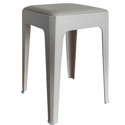 Табурет пластиковый 28*28*46 cм с мягким сиденьем светло-серый Baizheng Табурет пластиковый 28*28*46 cм с мягким сиденьем светло-серый Baizheng