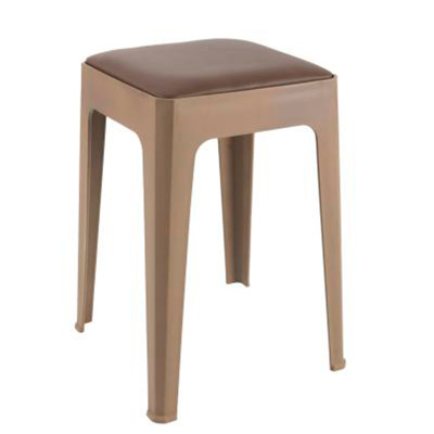 Табурет пластиковый 28*28*46 cм с мягким сиденьем коричневый Baizheng Табурет пластиковый 28*28*46 cм с мягким сиденьем коричневый Baizheng