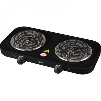 Электроплита двухконфорочная 2 кВт спираль 2*140 мм черный EN-904В Energy