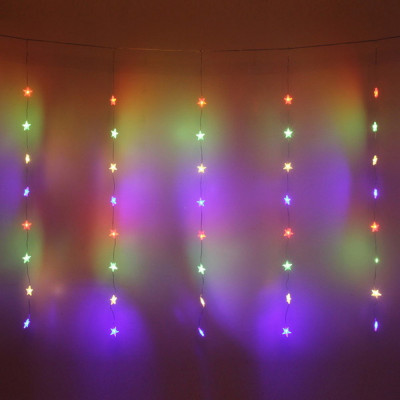 Гирлянда светодиодная 3х1 м 80 ламп led занавес 8 режимов мультицвет Звезды Серпантин