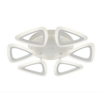 Люстра светодиодная 6 плафонов 58*8см 108Вт 3150LM 20м2 3 цвета прилож пульт белый Baizheng