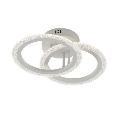 Люстра светодиодная 2 плафона 41,2*12 см 48 Вт 1800 LM 10м2 3 цвета хром Baizheng