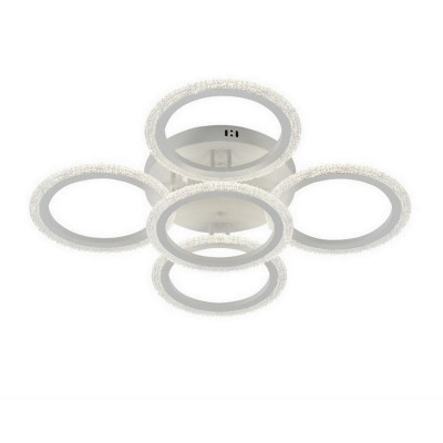 Люстра светодиодная 5 плафонов 78,3*12 см 120Вт 4500LM 20м2 3 цвета прилож пульт белый Baizheng