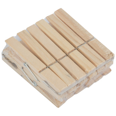 Прищепки деревянные 12 шт 7,3 см бельевые Рыжий Кот