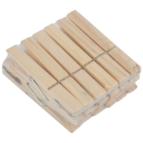 Прищепки деревянные 12 шт 7,3 см бельевые Рыжий Кот