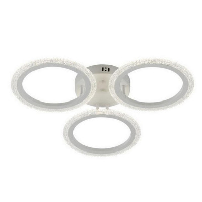 Люстра светодиодная 3 плафона 63,7*8 см 72Вт 2700 LM 15м2 3 цвета хром Baizheng