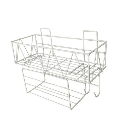 Полка металлическая для ванной 2-х ярусная 30*12,5*23 см белый CY-0127 Baizheng