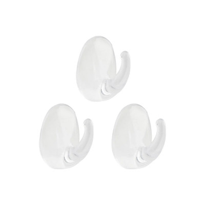 Набор пластиковых крючков 3 шт самоклеящиеся 2,8х2,4 см Прозрачные Рыжий кот