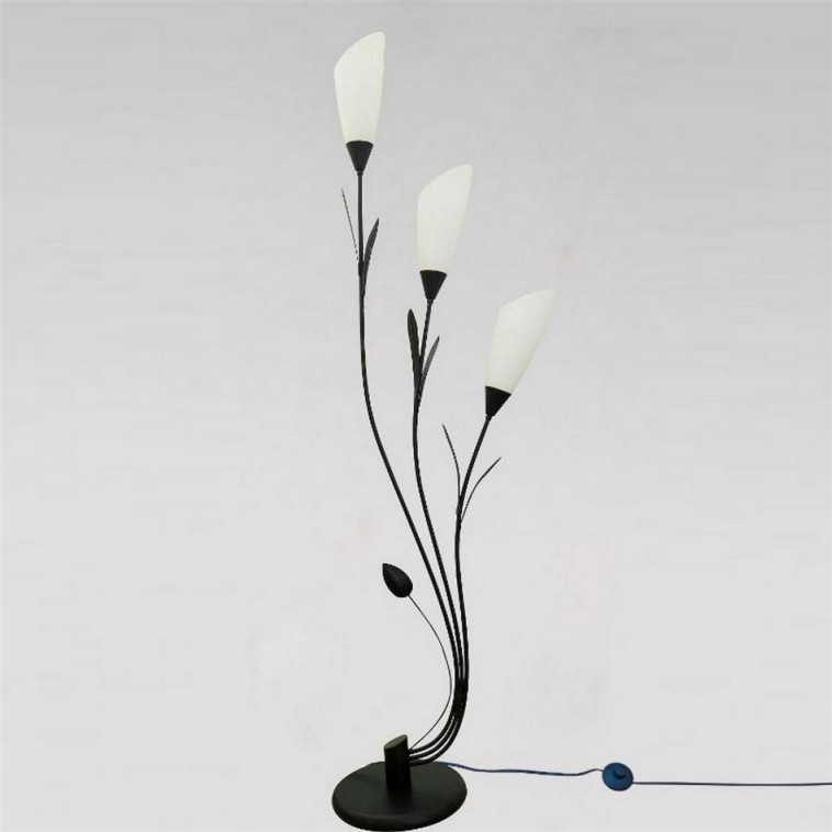 Торшер 3 плафона 155*42*28 см Е27 60Вт 12м2 плафон пластик черный Baizheng