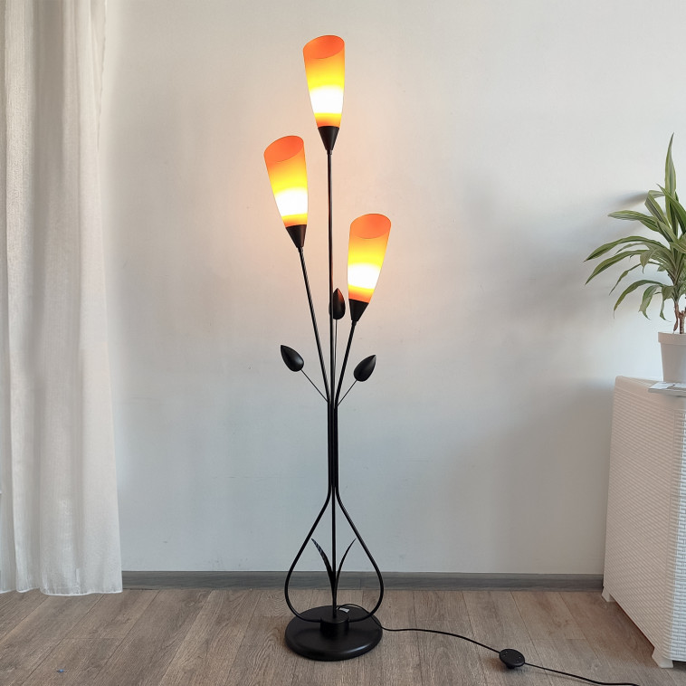 Изображение Торшер 3 плафона 165*29*28 см Е27 60Вт12м2 плафон акрилл черный Baizheng