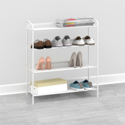 Подставка металлическая для обуви 4-х ярусная 65х26х79,5 см белый Женева 24 ЗМИ Подставка металлическая для обуви 4-х ярусная 65х26х79,5 см белый Женева 24 ЗМИ