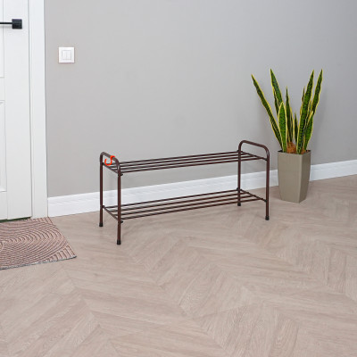 Подставка металлическая для обуви 2-х ярусная 87х30х40 см белый Альфа 32 ЗМИ