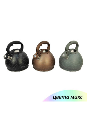 Чайник нержавеющая сталь 3 л со свистком нейлоновая ручка подвижная микс Vicalina Baizheng Чайник нержавеющая сталь 3 л со свистком нейлоновая ручка подвижная микс Vicalina Baizheng