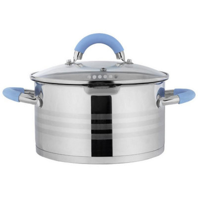 Кастрюля нерж сталь 3.4 л 20 см 5-слой дно стекл крышка дуршлаг силик ручка Melodia Mallony Кастрюля нерж сталь 3.4 л 20 см 5-слой дно стекл крышка дуршлаг силик ручка Melodia Mallony