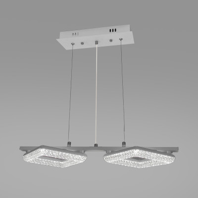 Люстра светодиодная кухонная 2 плафона 56*24*100 см 32Вт 2240 LM 12м2 3 цвета белый Baizheng