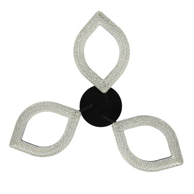 Люстра светодиодная 3 плафона 60*16 см 48Вт 3360 LM 12м2 3 цвета черный Baizheng