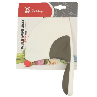 Нож-измельчитель пластик 20х15,5х2,5 см для зелени силикон ручка бело-серый Baizheng Нож-измельчитель пластик 20х15,5х2,5 см для зелени силикон ручка бело-серый Baizheng