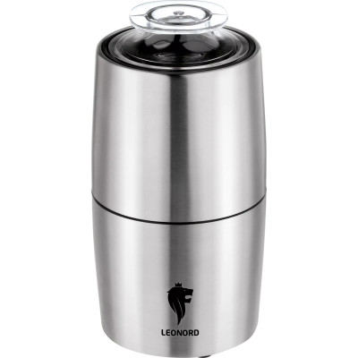 Кофемолка нержавеющая сталь 300 Вт 65 гр чаша сталь 3D форма ножей импульс стальной LE-1725 Leonord Кофемолка нержавеющая сталь 300 Вт 65 гр чаша сталь 3D форма ножей импульс стальной LE-1725 Leonord