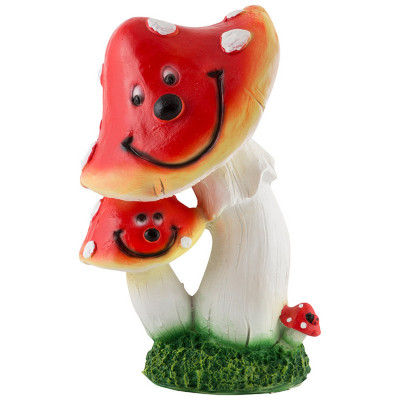 Фигурка полистоун садовая 27 см Мухоморы улыбаются Park