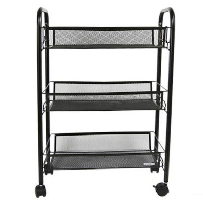 Этажерки металлическая 3-х ярусная 45х26х64,5 см на колесах черный Baizheng Этажерки металлическая 3-х ярусная 45х26х64,5 см на колесах черный Baizheng