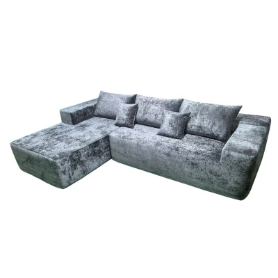 Диван-трансформер бескаркасный 270*100*175*62 см ППУ 30D текстиль темно-серый 2 кор Baizheng