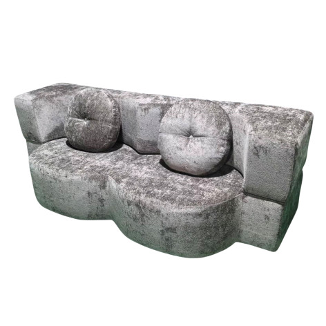 Диван-трансформер бескаркасный 200*100*70 см ППУ 30D текстиль коричневый Baizheng