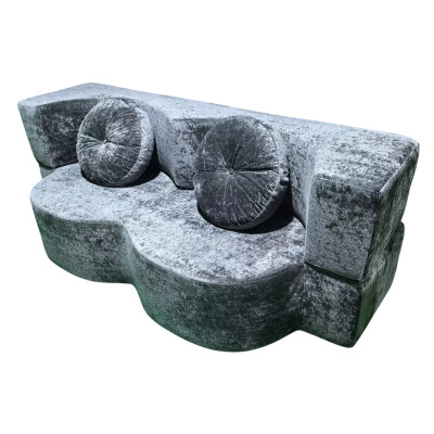 Диван-трансформер бескаркасный 200*100*70 см ППУ 30D текстиль темно-серый Baizheng