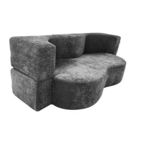 Диван-трансформер бескаркасный 200*100*70 см ППУ 30D текстиль темно-серый Baizheng