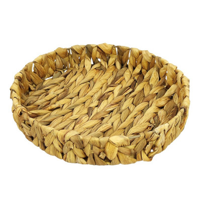 Поднос бамбук 26*26*5 см круг плетение Коралл