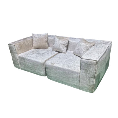 Диван-трансформер бескаркасный 200*95*65 см ППУ 30D текстиль бежевый 2 кор Baizheng