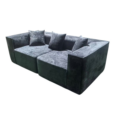 Диван-трансформер бескаркасный 200*95*65 см ППУ 30D текстиль темно-серый 2 кор  Baizheng