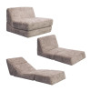 Мини изображение Кресло-трансформер бескаркасное 98*68*70 см ППУ 30D текстиль бежевый Baizheng