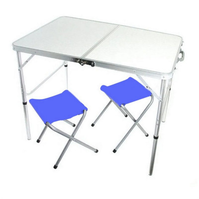 Стол туристический складной пластик 1020х500х445/610мм+ 4 стула 300*300мм металлик-хант Nika