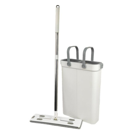 Набор ведро пластиковое 14 л + швабра метал 38х12 см металл ручка прозрачно зеленый Baizheng