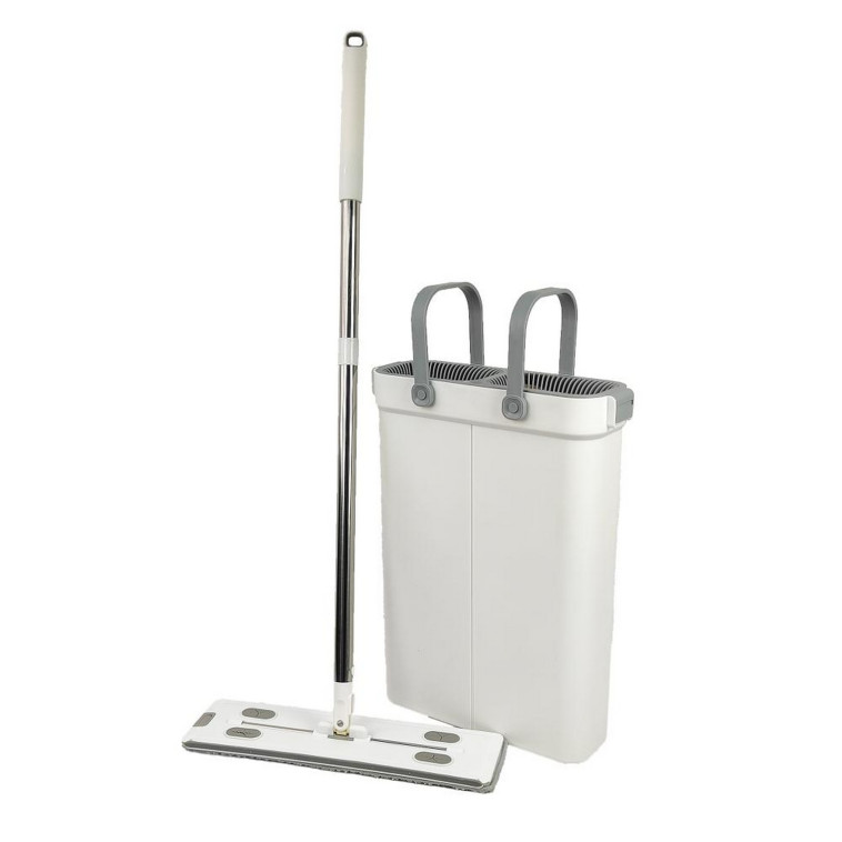 Набор ведро пластиковое 14 л + швабра метал 38х12 см металл ручка прозрачно зеленый Baizheng