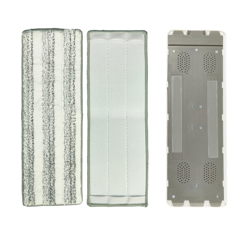 Изображение Набор ведро пластиковое 14 л + швабра метал 38х12 см металл ручка прозрачно зеленый Baizheng