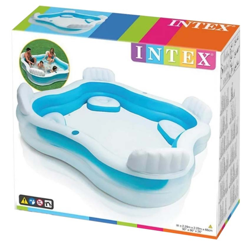 Бассейн надувной 229х229х66 см Семейный Intex