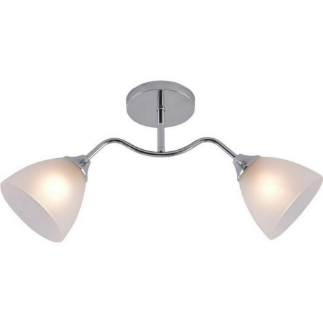 Люстра 2 плафона 53*13,5*27 см Е27 60Вт 9м2 плафон стекло хром Baizheng