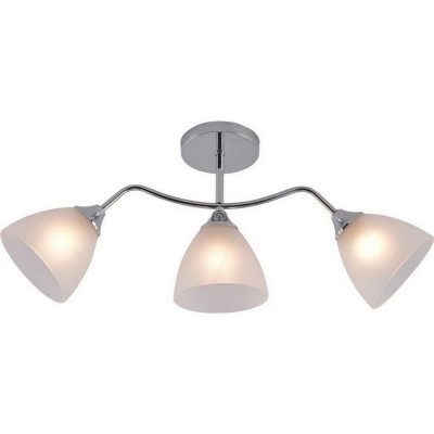 Люстра 3 плафона 62*13,5*27 см Е27 60Вт 12м2 плафон стекло хром Baizheng