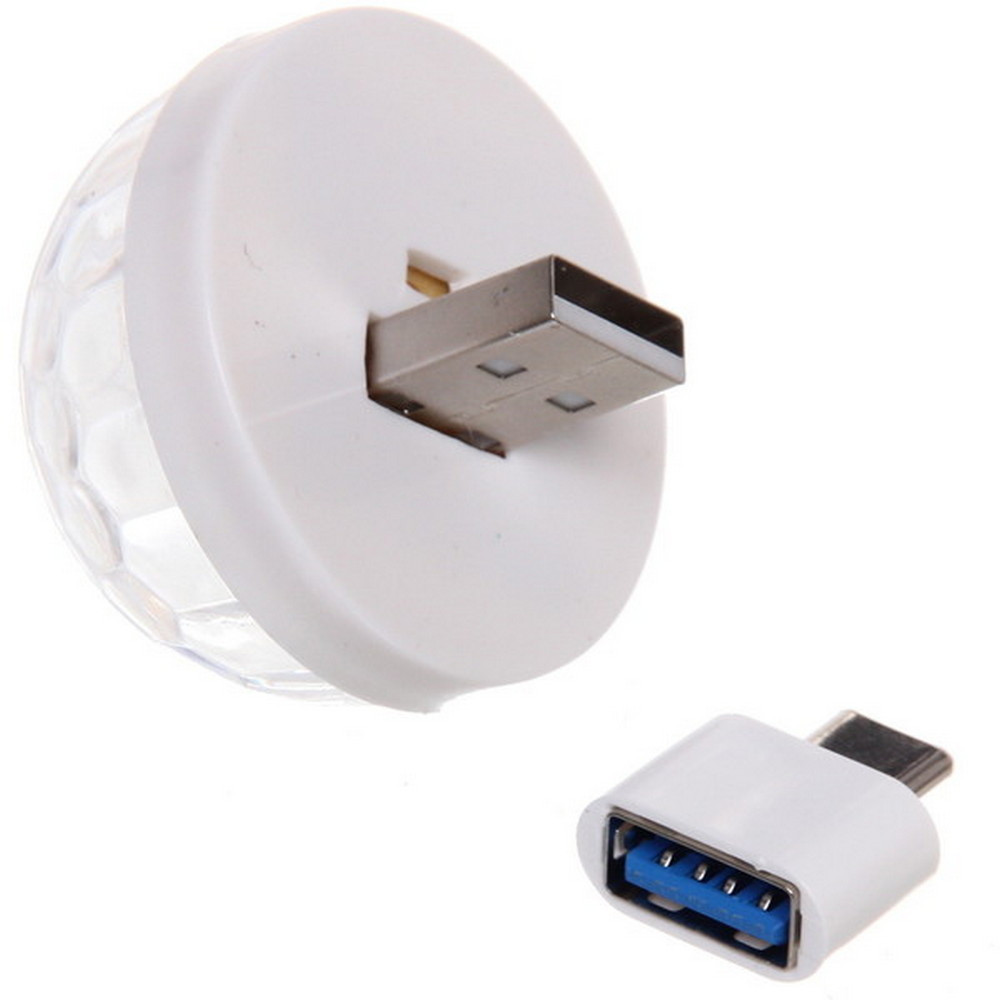 Диско шар светодиодный mini  LED переходни USB Type-C Каледоскоп Серпантин