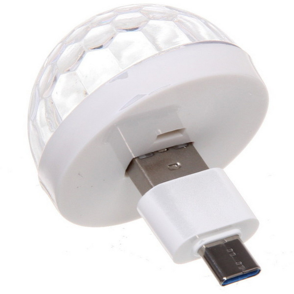 Диско шар светодиодный mini  LED переходни USB Type-C Каледоскоп Серпантин