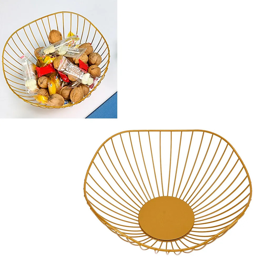 Корзина металлическая для фруктов 25х9,5 см золотой Коралл