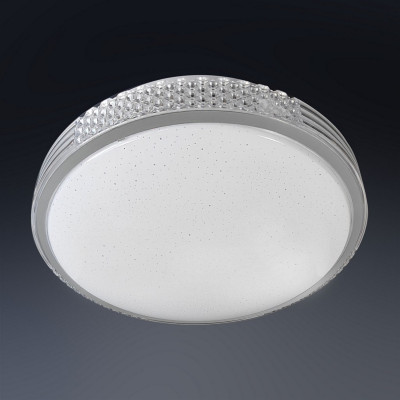 Светильник потолочный светодиодный 50 см 60 Вт 25м2 2 цвета акрил пульт серый Baizheng